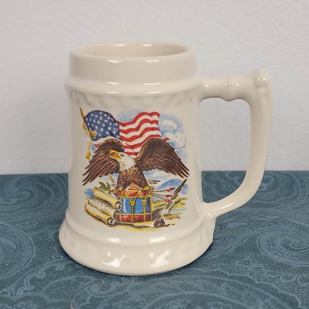 McCoy Patriotic Eagle, Flag, Drum, Arrows Ceramic Mug